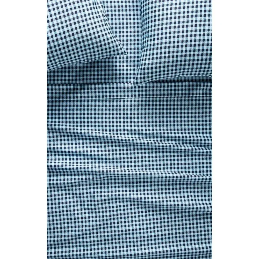 Anthropologie Organic Sateen Sheet Set in Dark Blue Cottage California King